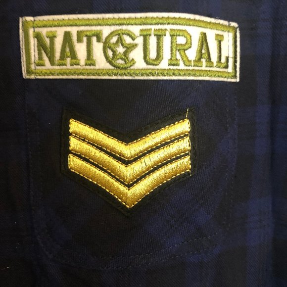 Sam Edelman Patch Embellished Plaid Sleep Shirt - Picture 8 of 14